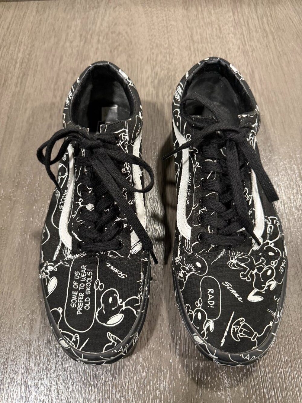 Vans x Peanuts Snoopy Old Skool Men 10.5 Women 12 Black White 2017 Rare